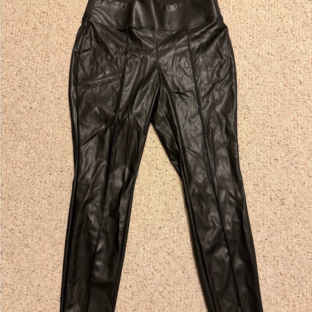 Black Faux Leather Pants